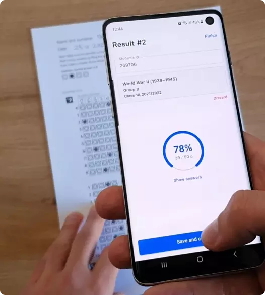 Examica - приложение для сканирования бланков ответов для учителей